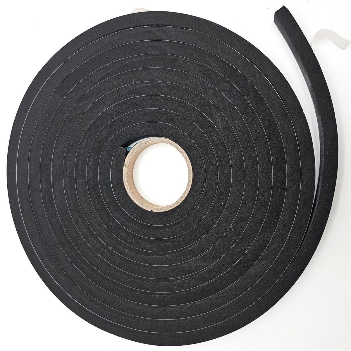 EPDM - Schaum. Schwarz 15 mm x 10 mm x 5 m/Rolle