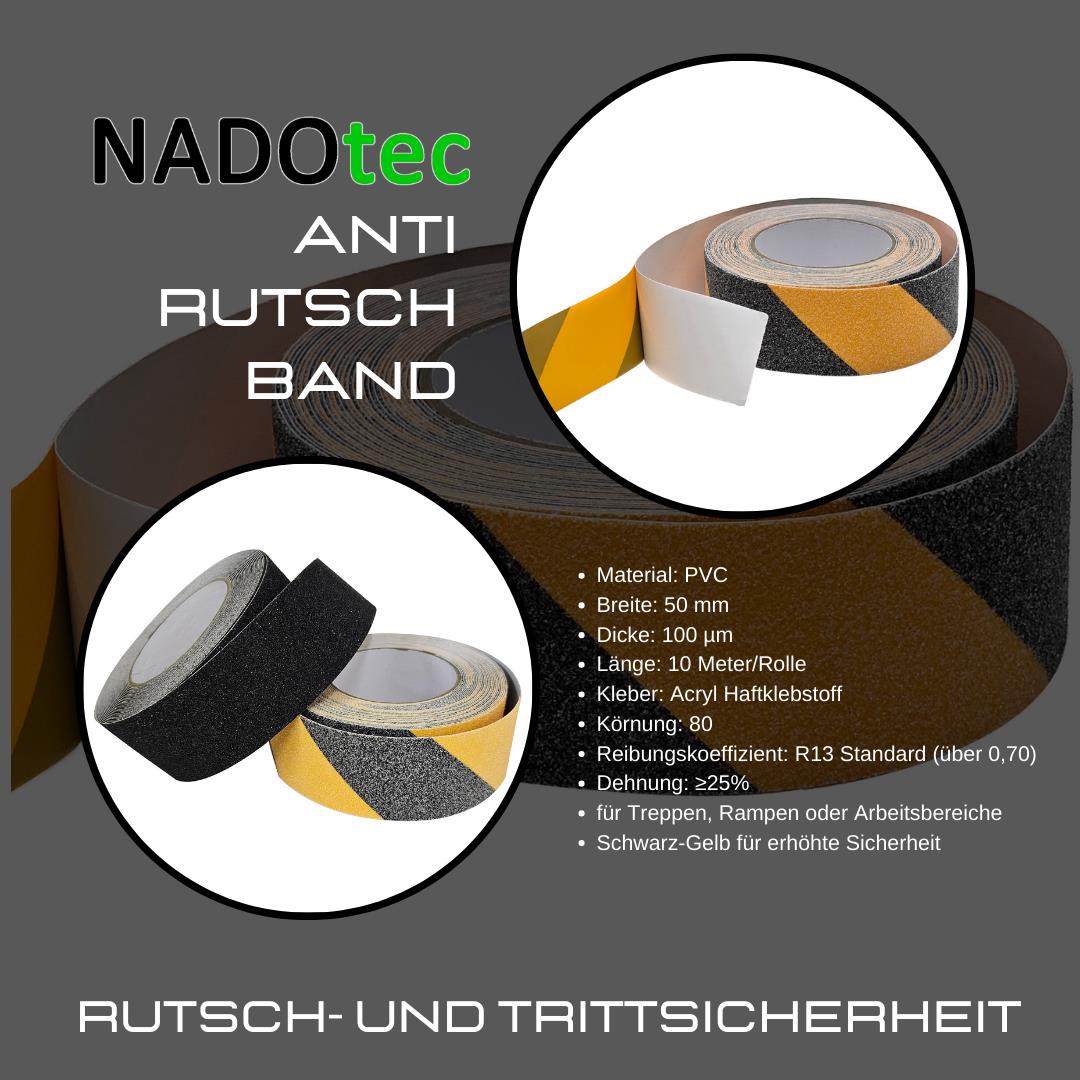 Anti Rutsch Band - 50 mm x 10 Meter Schwarz